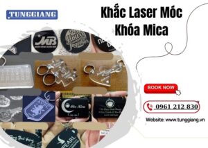 Khắc Laser Móc Khóa Mica