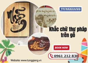 Khắc chữ thư pháp trên gỗ