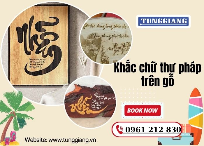 Khắc chữ thư pháp trên gỗ