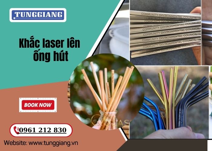 Khắc laser lên ống hút
