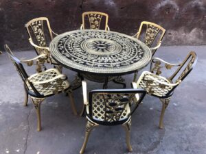 Mẫu Bàn ghế ăn bằng kim loại được cắt Laser đẹp nhất